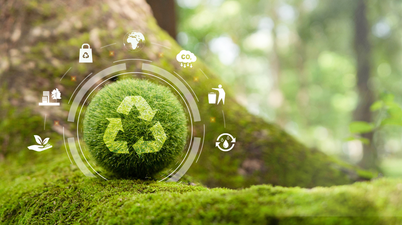 Circular economy represented by the green circularity symbol