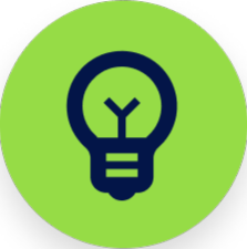 Green icon of the blog section of the app containing a light bulb in representation of an idea that also contains the blog called green corner.