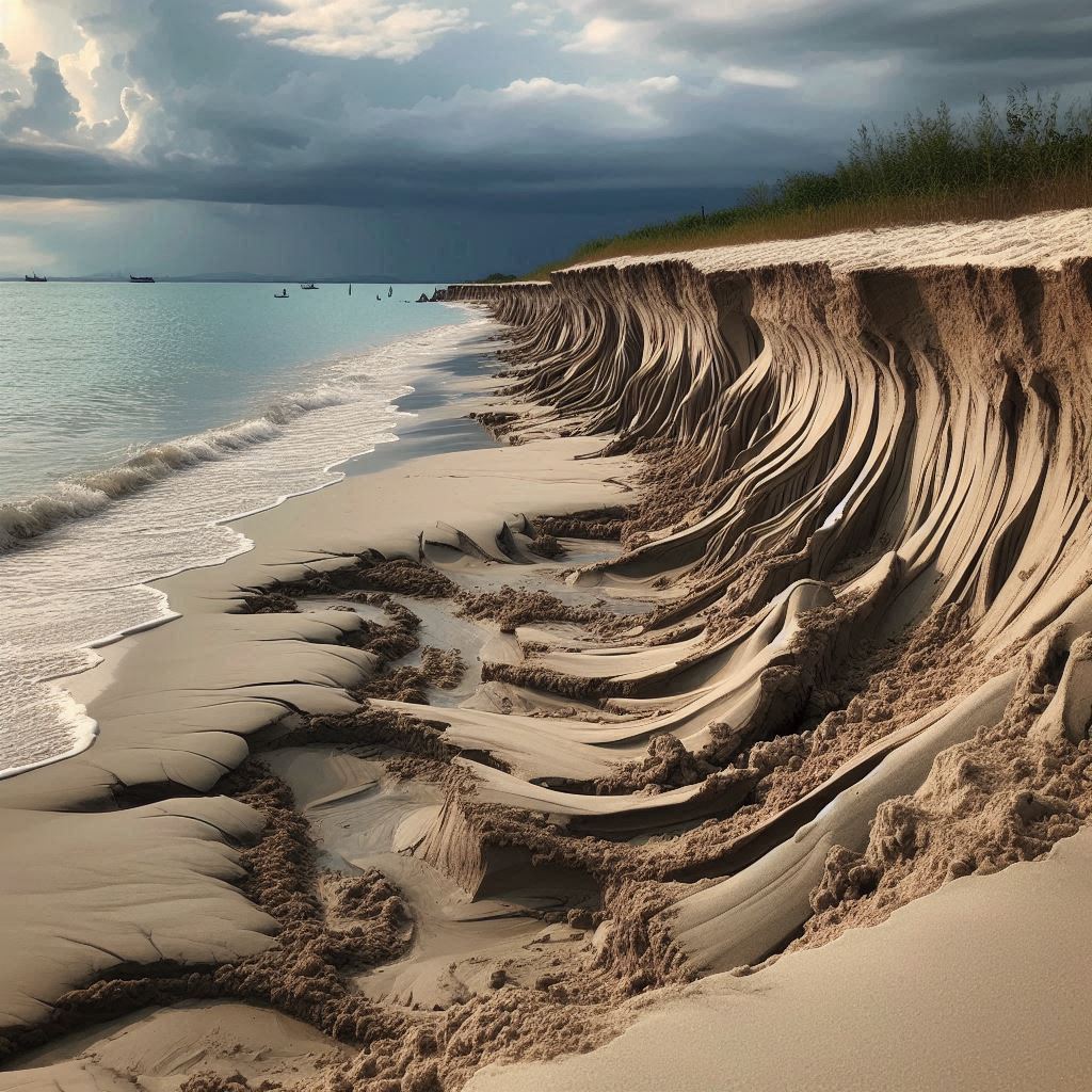 Taking sand from the beaches, with the sea advancing and the dunes 'crumbling' unstable