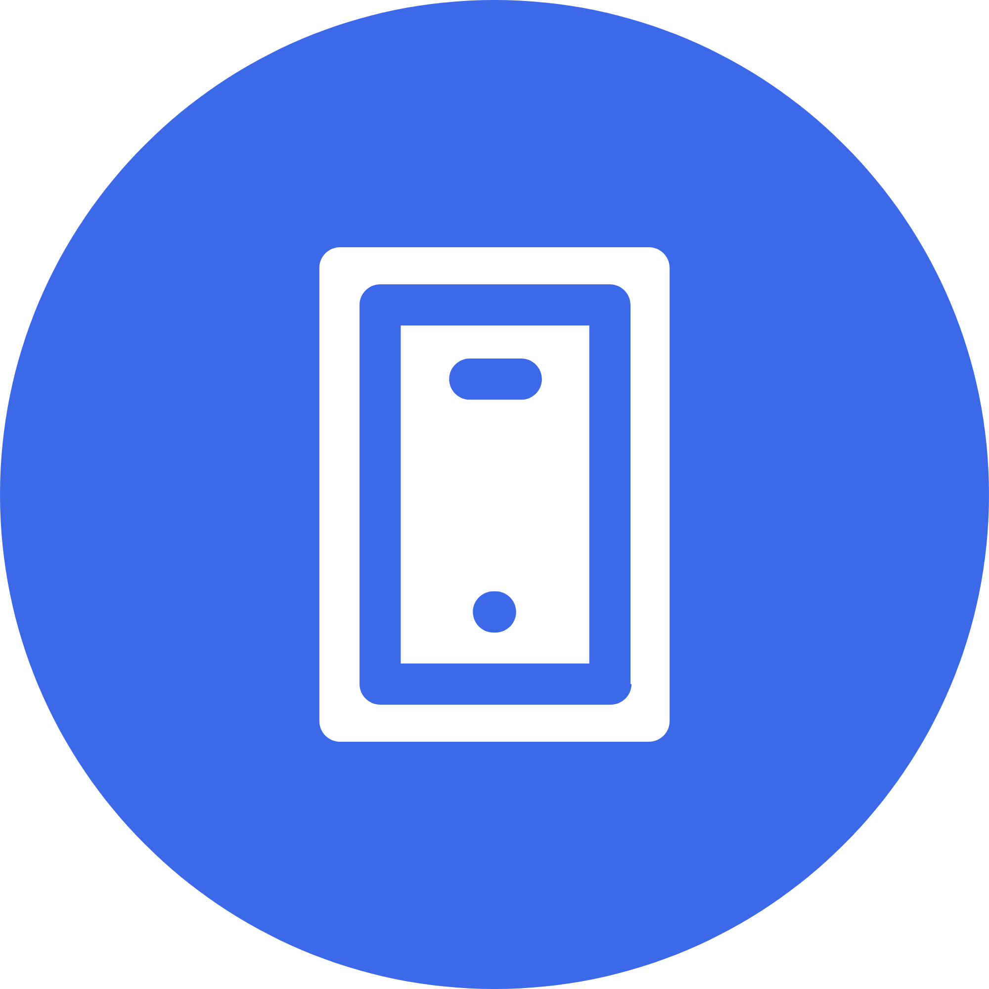 Blue and white icon representing a smartphone app that can be downloaded and that contains also the blog called Green Corner.