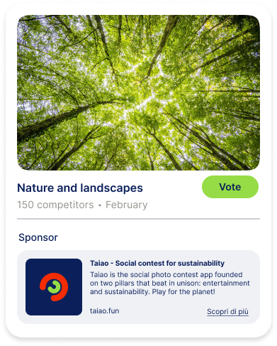 Contest and sponsor card about sustainability